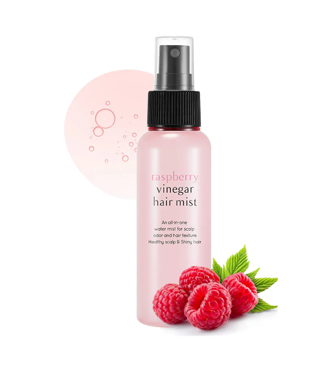 A'pieu Raspberry Vinegar Hair Mist 105ml - lightweight Korean hair mist for scalp pH balance and shine