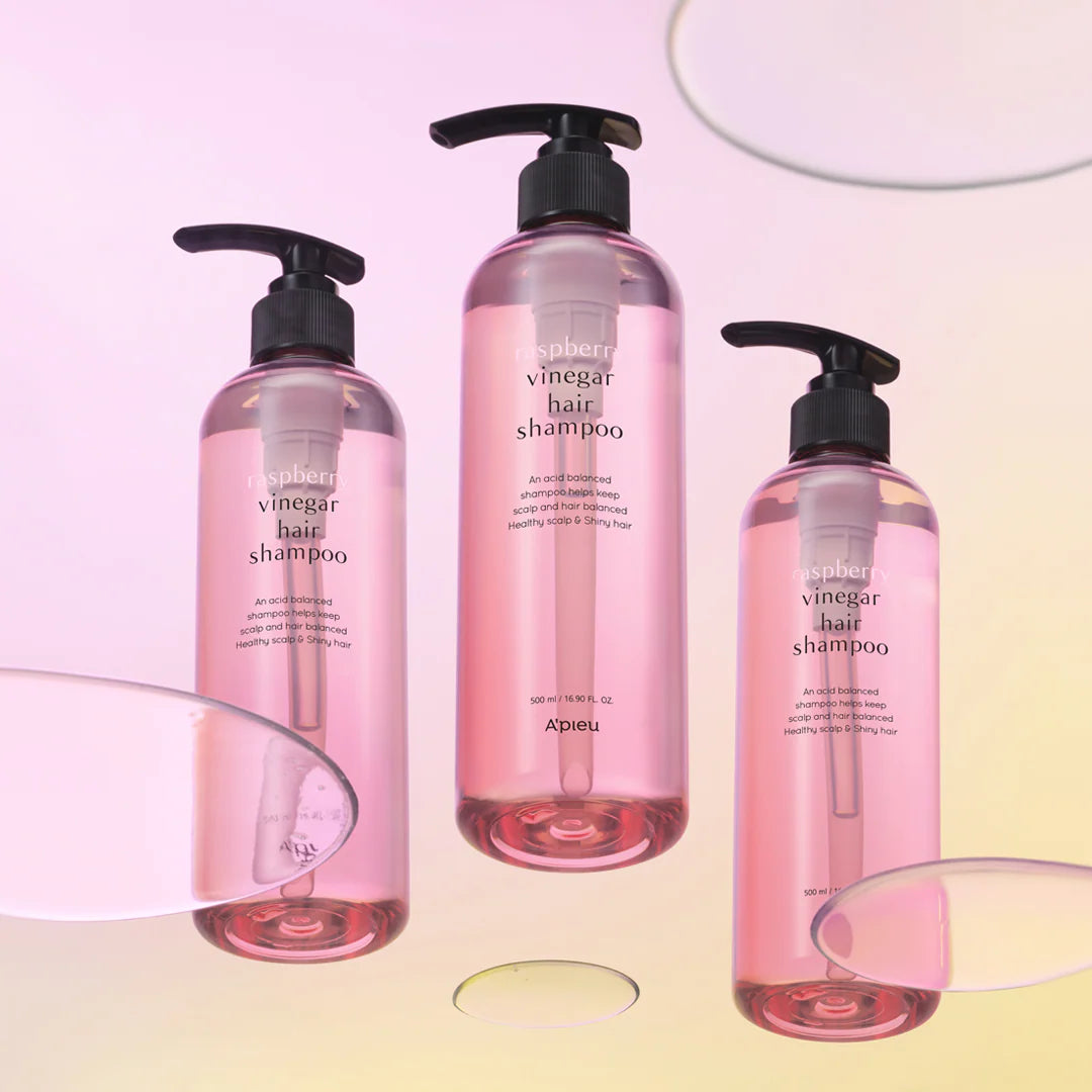 A'pieu Raspberry Vinegar Hair Shampoo leaves hair silky soft and shiny