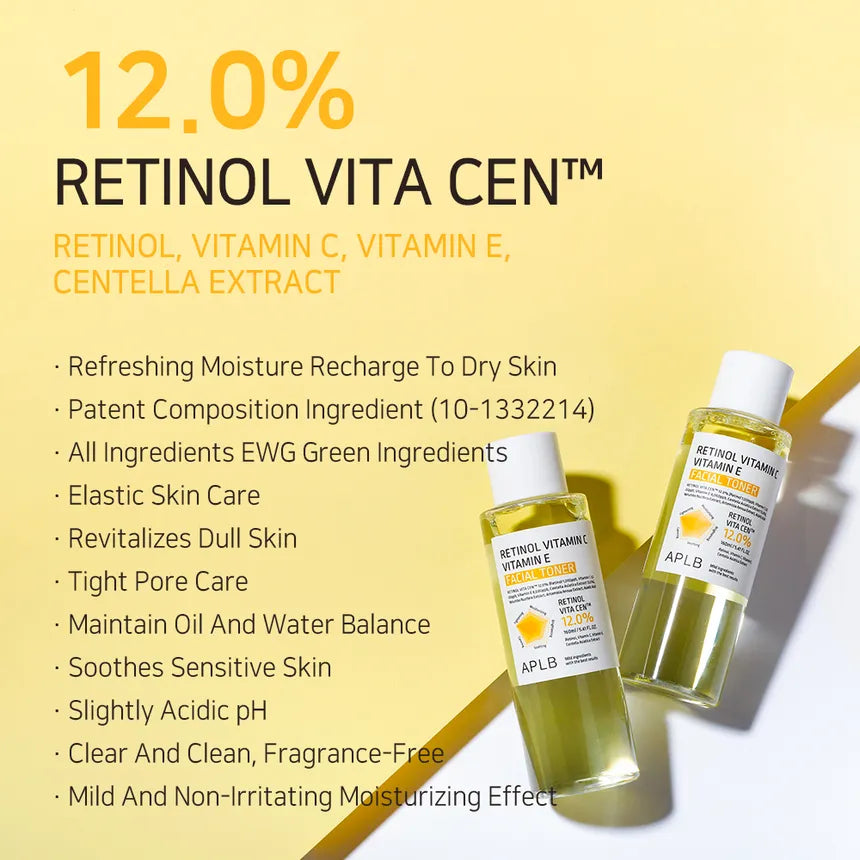 APLB Retinol Vitamin C Vitamin E Facial Toner — with retinol, vitamin C and vitamin E