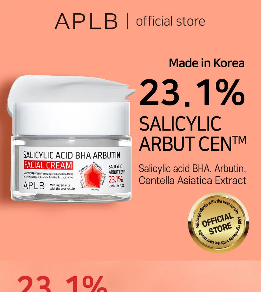 APLB Salicylic Acid BHA Arbutin Facial Cream — helps clear and smooth the skin