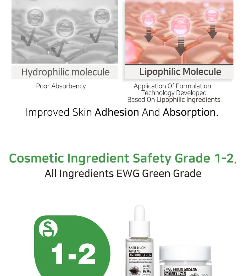 APLB Snail Mucin Ginseng Ampoule Serum — key nourishing ingredients