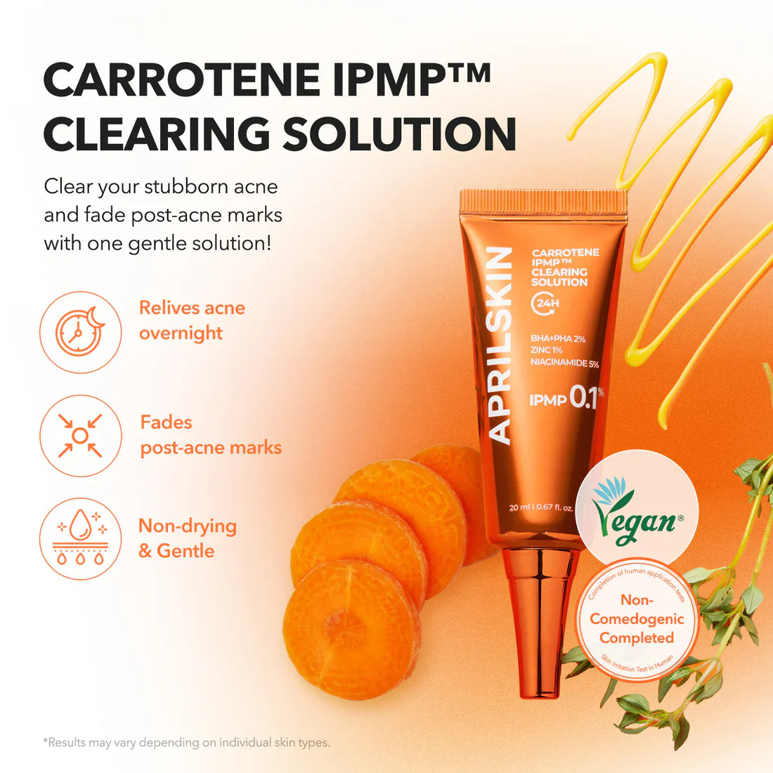 APRILSKIN Carrotene IPMP Clearing Solution — clearing solution that targets blemishes and clears skin