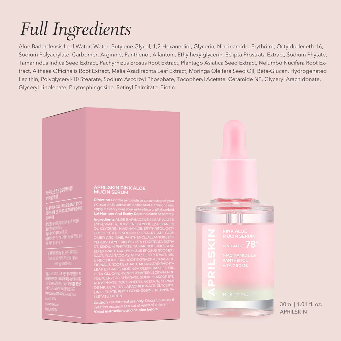 APRILSKIN Pink Aloe Mucin Serum pink aloe and mucin blend