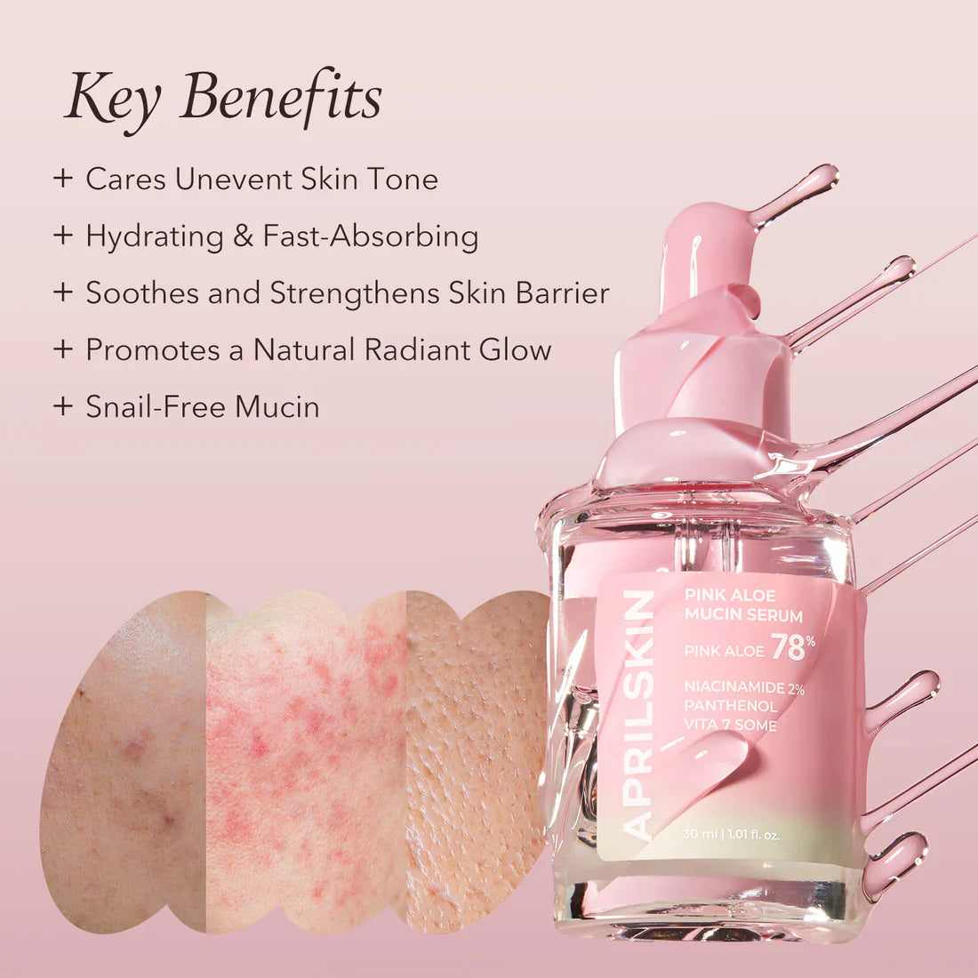 APRILSKIN Pink Aloe Mucin Serum calms redness and irritation