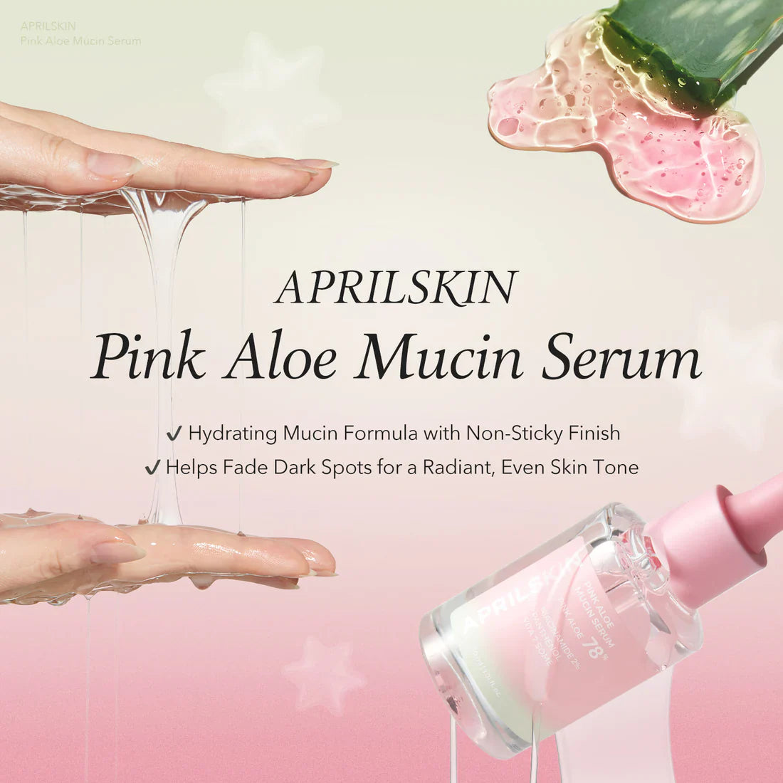 APRILSKIN Pink Aloe Mucin Serum deeply hydrates dry skin