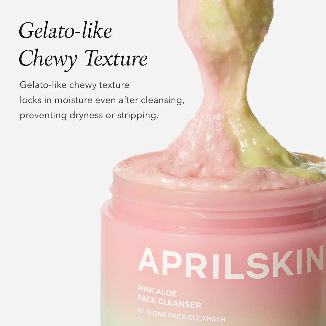 APRILSKIN Pink Aloe Pack Cleanser soothes redness while cleansing
