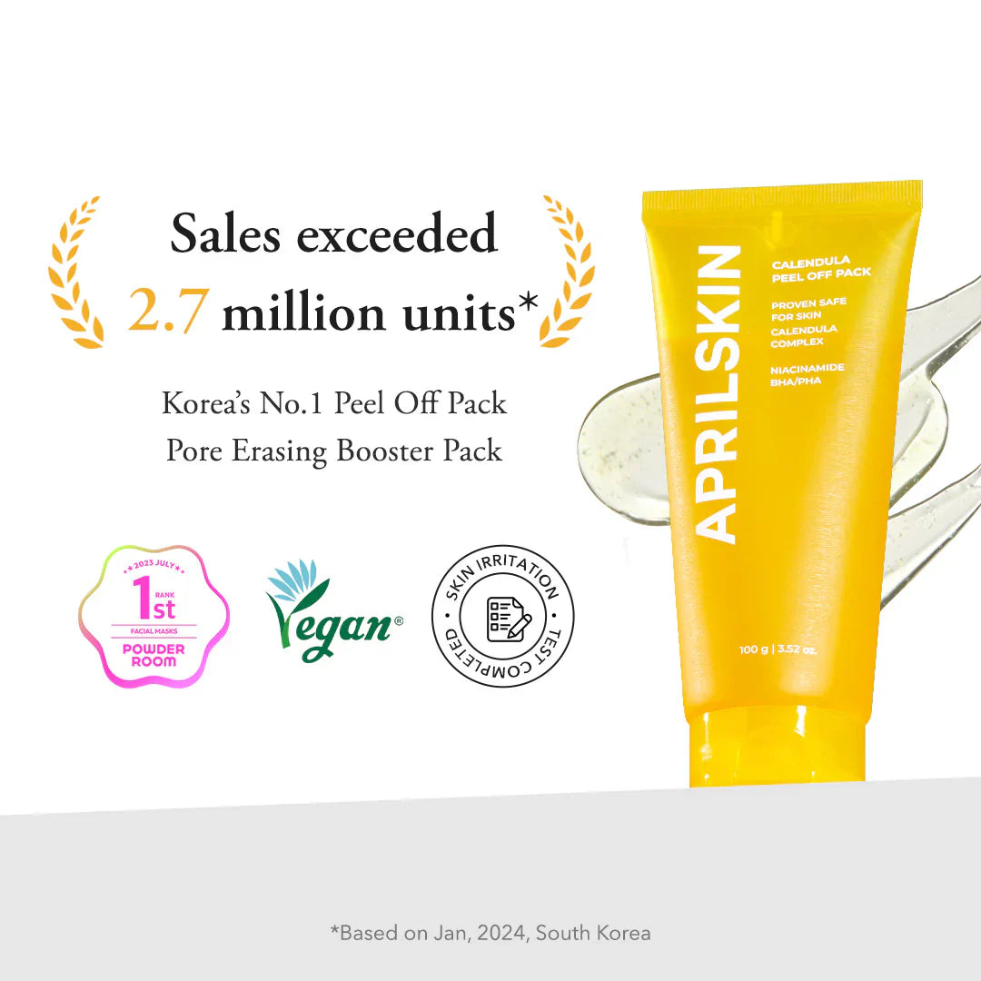 APRILSKIN Real Calendula Peel Off Pack leaves skin smooth and clear
