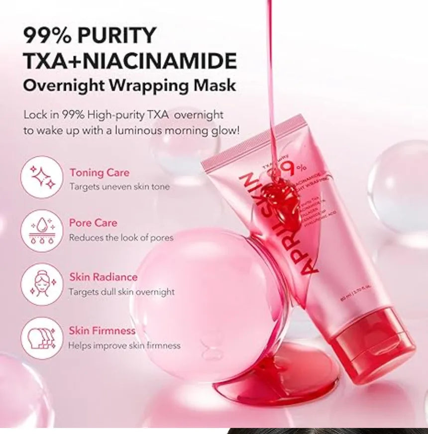 APRILSKIN TXA Niacinamide 99 Night Wrapping Mask — overnight wrapping mask that brightens while you sleep