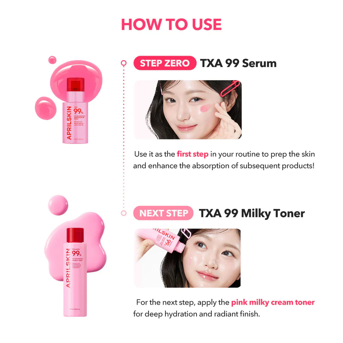 APRILSKIN TXA Niacinamide Toning Shot 99 Serum hydrates and smooths skin