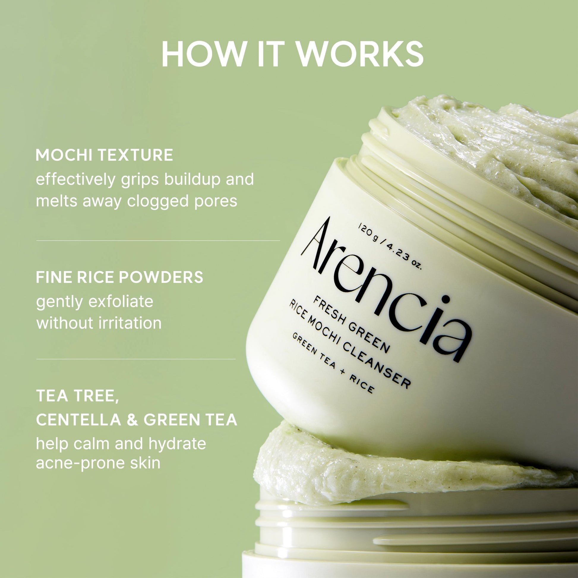 Green tea, rice water and witch hazel