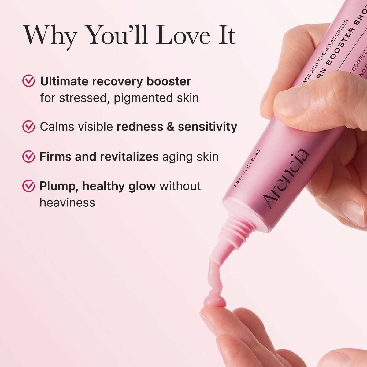 Arencia PDRN Booster Shot Face and Eye Moisturizer - rosy PDRN peptide moisturizer