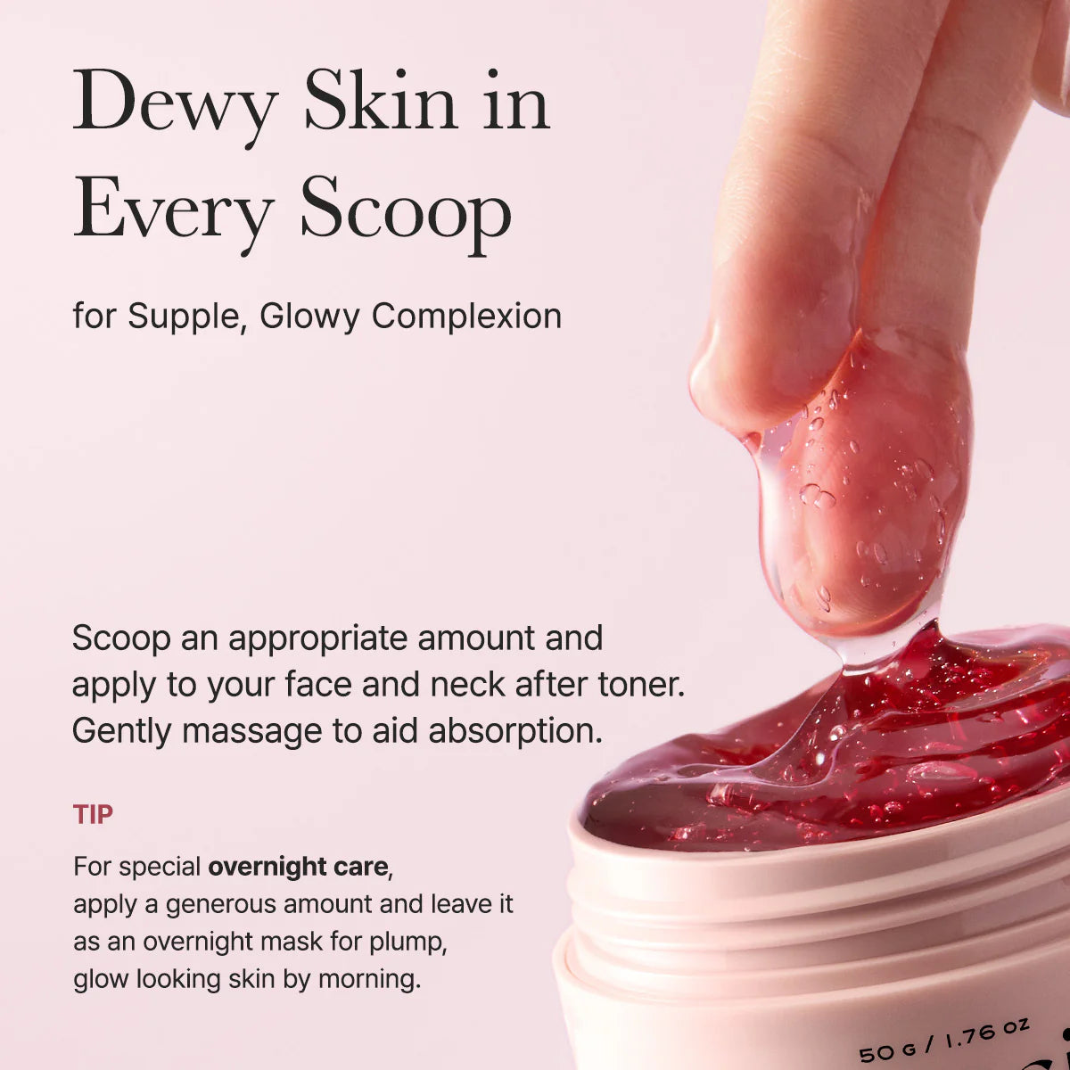 Soft jelly mask texture that melts into skin