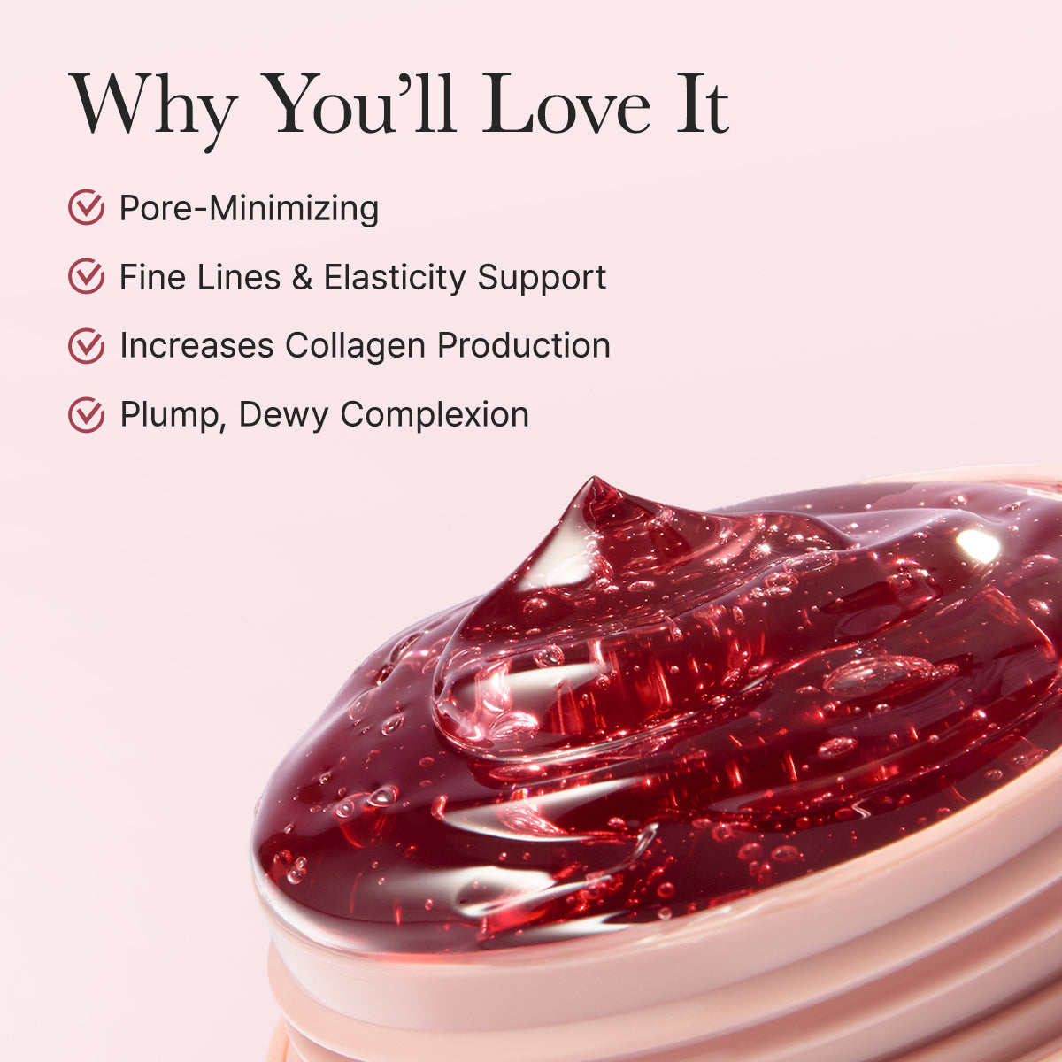 Bouncy red smoothie serum texture
