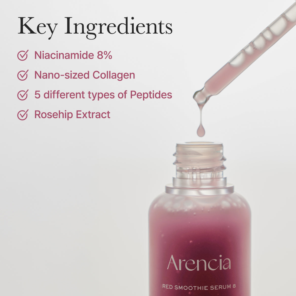 8% niacinamide, collagen and 5 peptides
