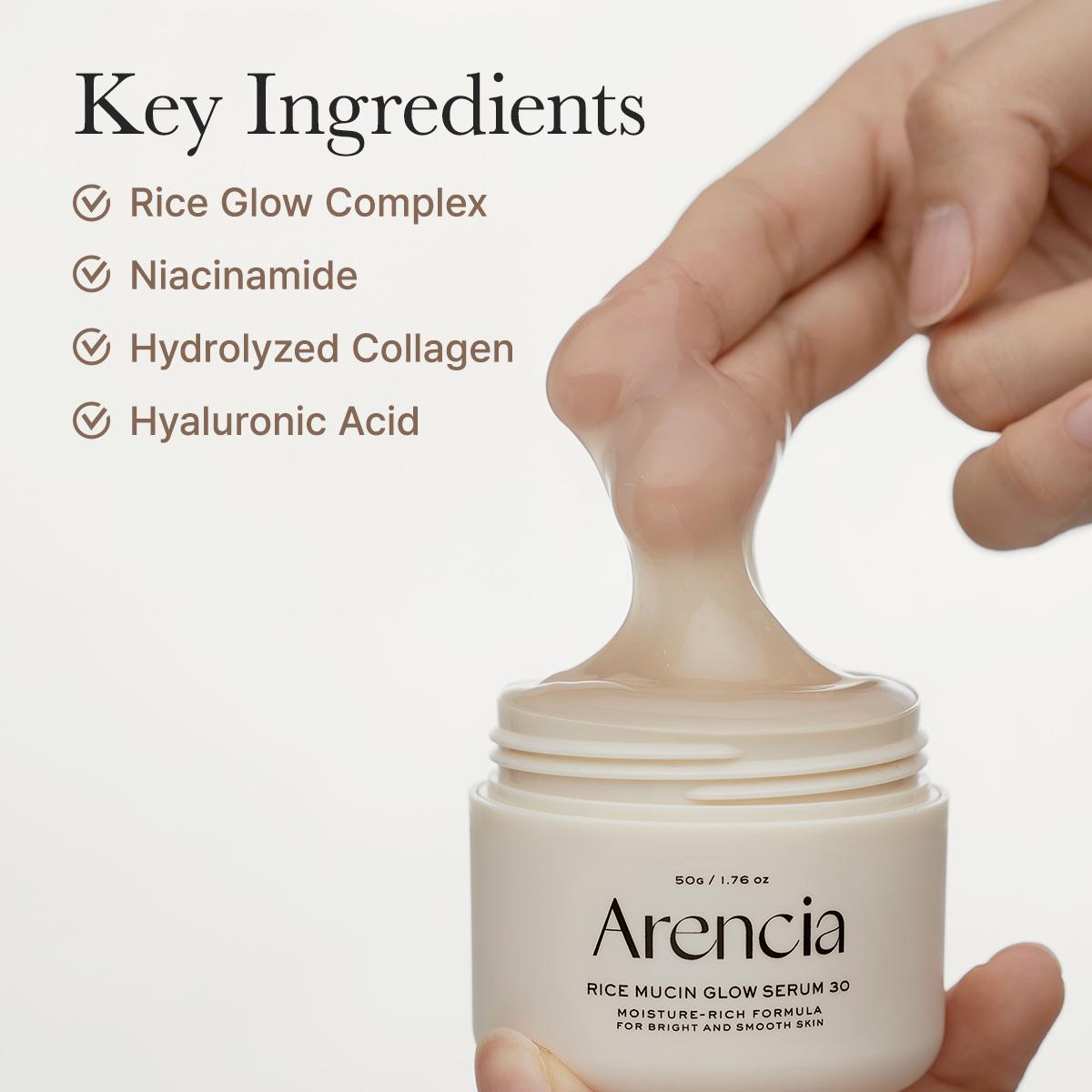 Arencia Rice Mucin Glow Serum 30 - deep overnight hydration