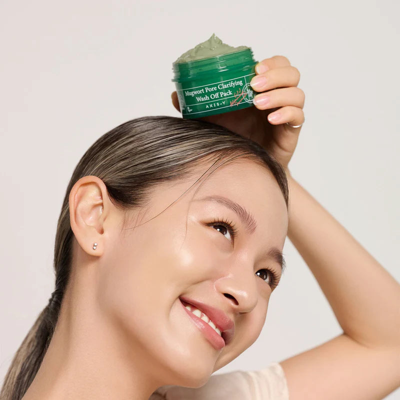 AXIS-Y Mugwort Pore Clarifying Wash Off Pack — how to use: apply, leave on, then rinse off