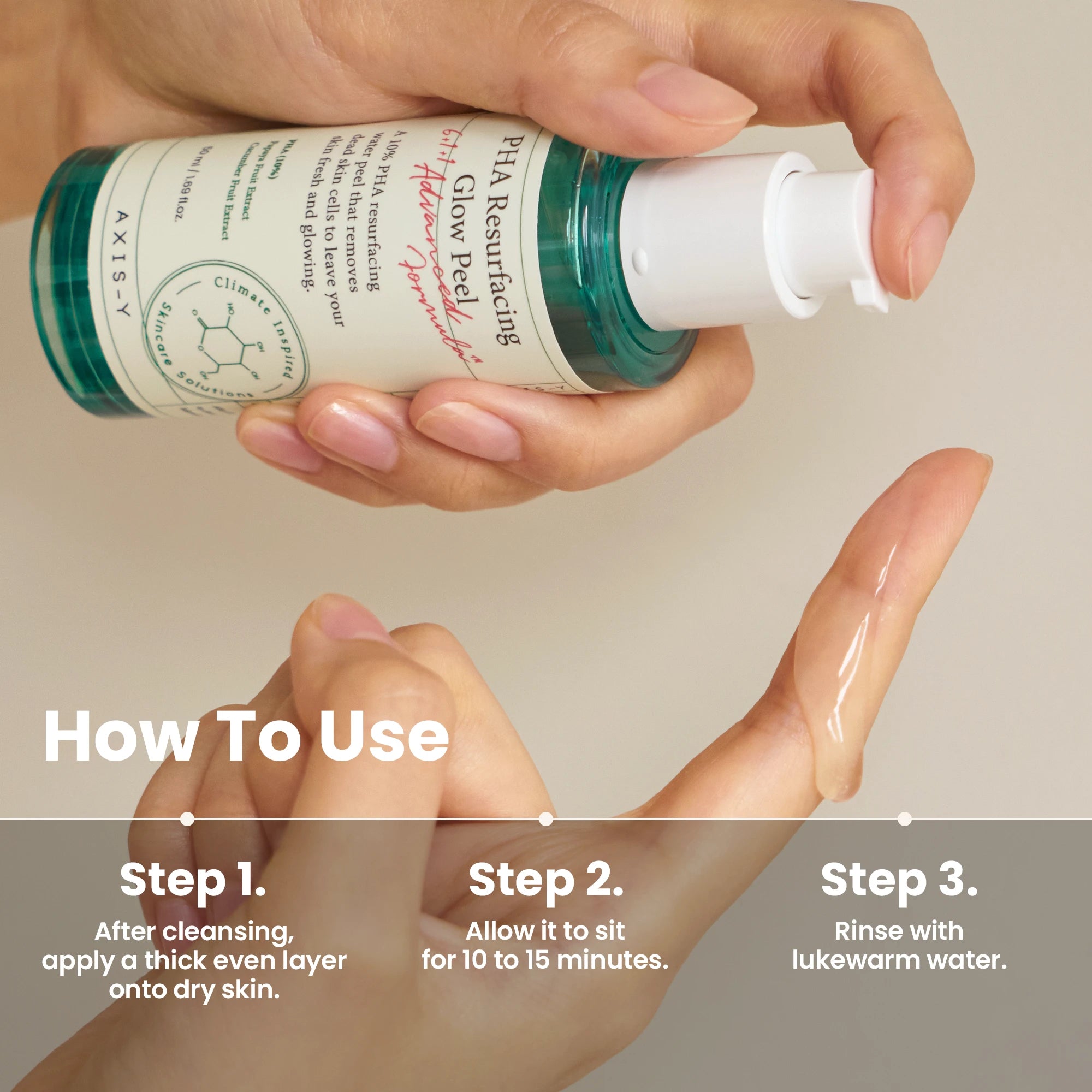 AXIS-Y PHA Resurfacing Glow Peel — reveals a brighter, more radiant glow