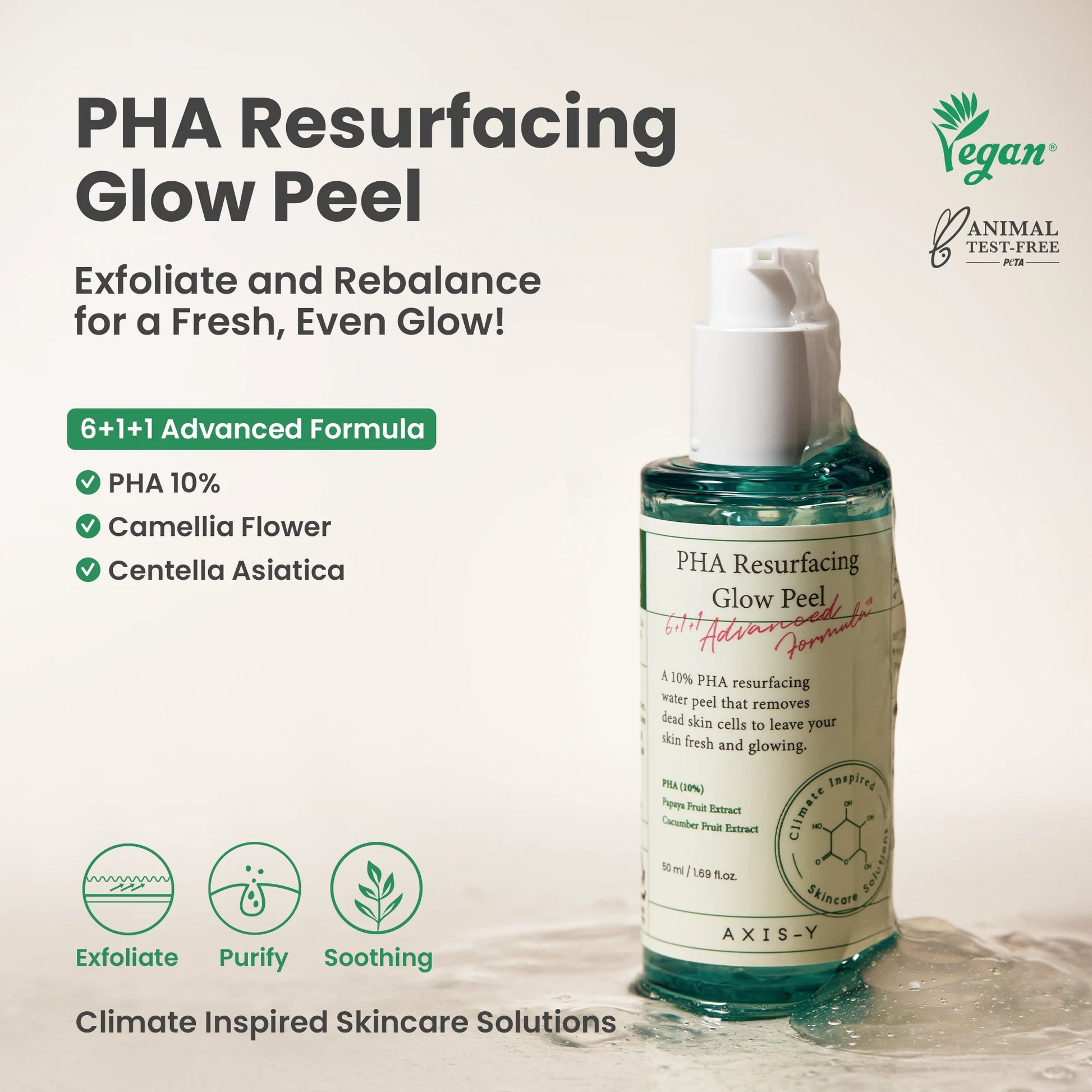 AXIS-Y PHA Resurfacing Glow Peel — PHA gently exfoliates for smoother skin