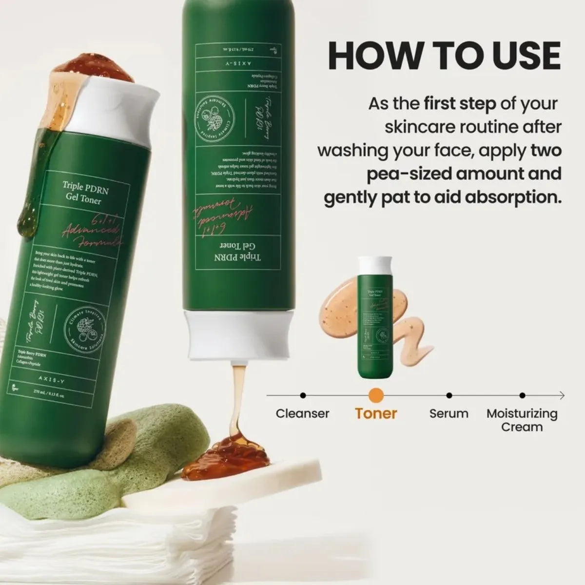AXIS-Y Triple PDRN Gel Toner — supports the skin's moisture barrier