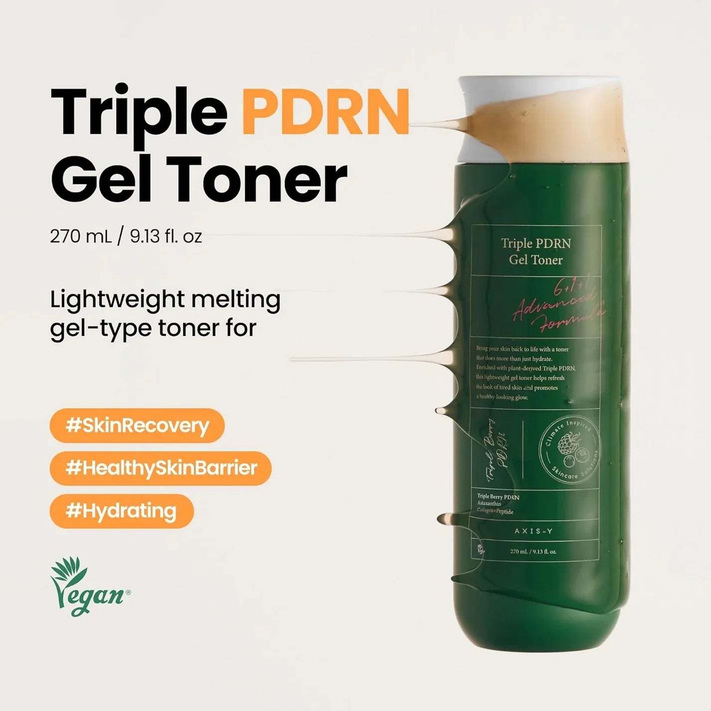 AXIS-Y Triple PDRN Gel Toner — plumps skin for a bouncy, dewy look