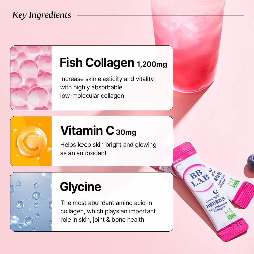Take one BB LAB Good Night Collagen stick before bed every night