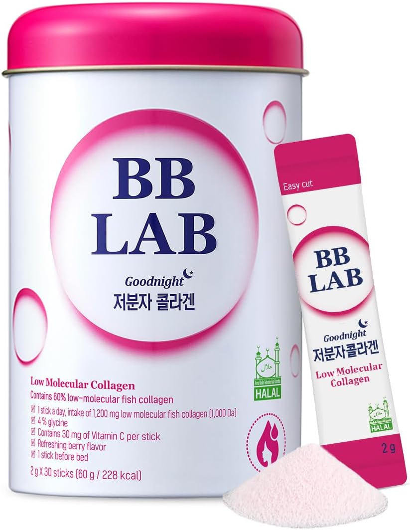 BB LAB Good Night Low Molecular Collagen 30 sticks – nighttime marine collagen drink in mixed-berry flavour