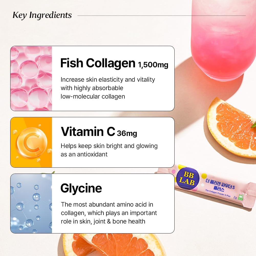 Take one BB LAB Collagen Powder S Plus stick daily, with or without water