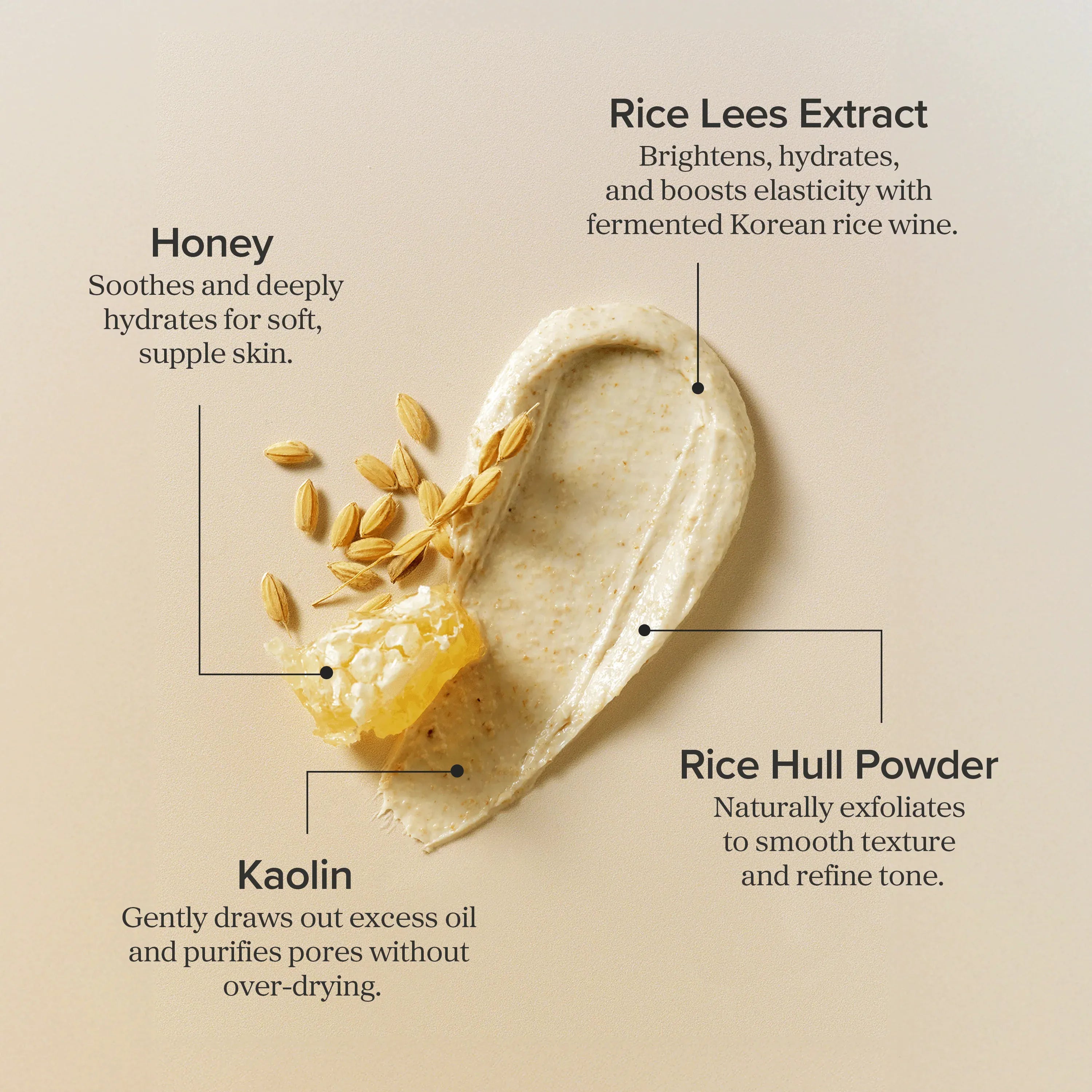 Beauty of Joseon Ground Rice and Honey Glow Mask — rice and honey ingredients
