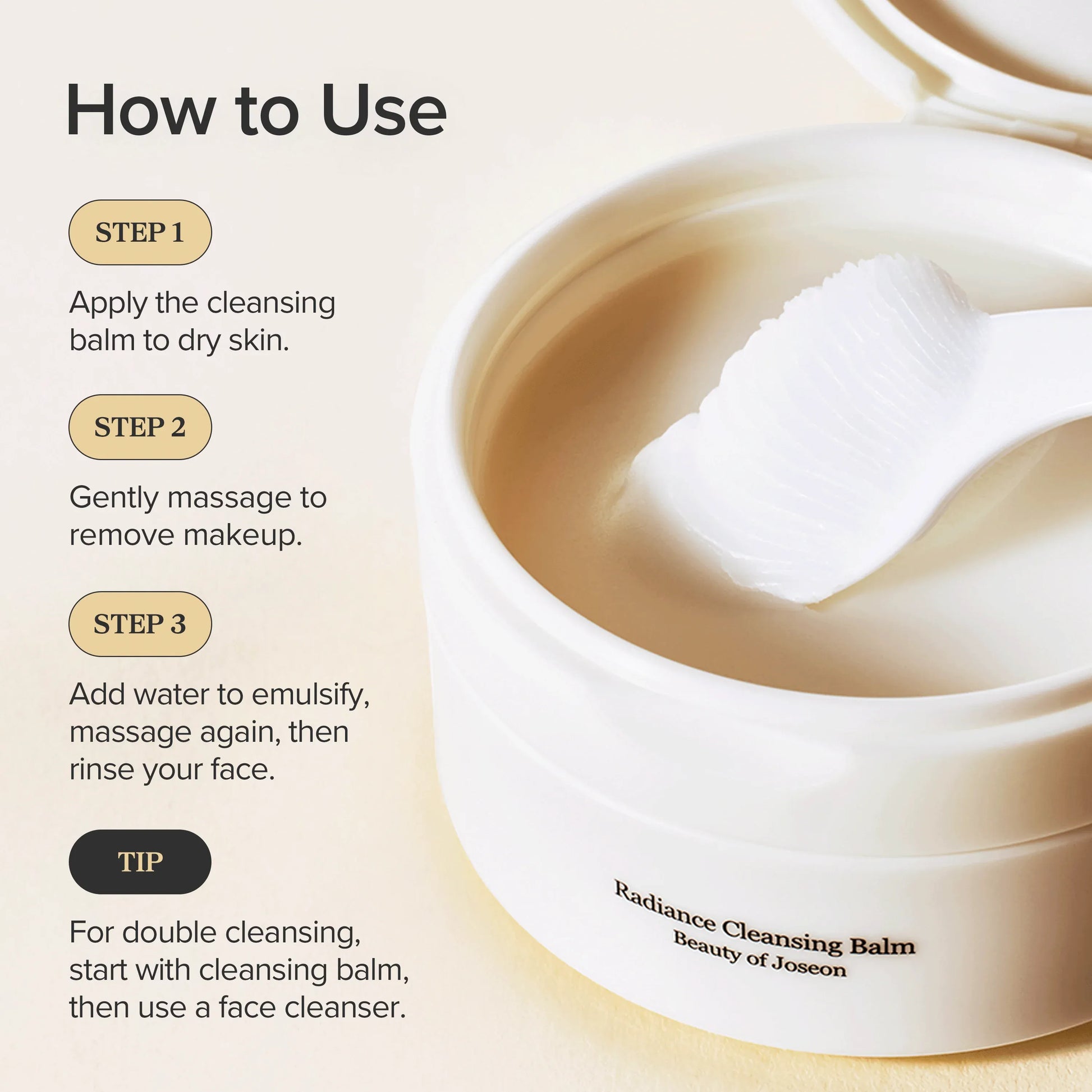Beauty of Joseon Radiance Cleansing Balm — with spatula