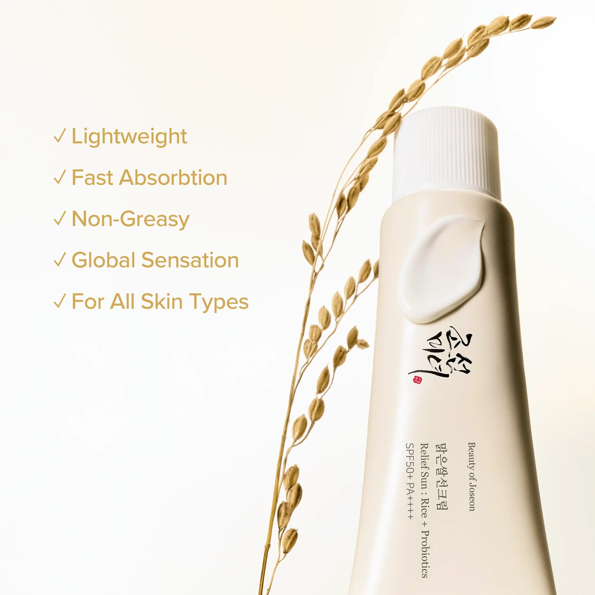 Beauty of Joseon Relief Sun Rice + Probiotics — no white cast