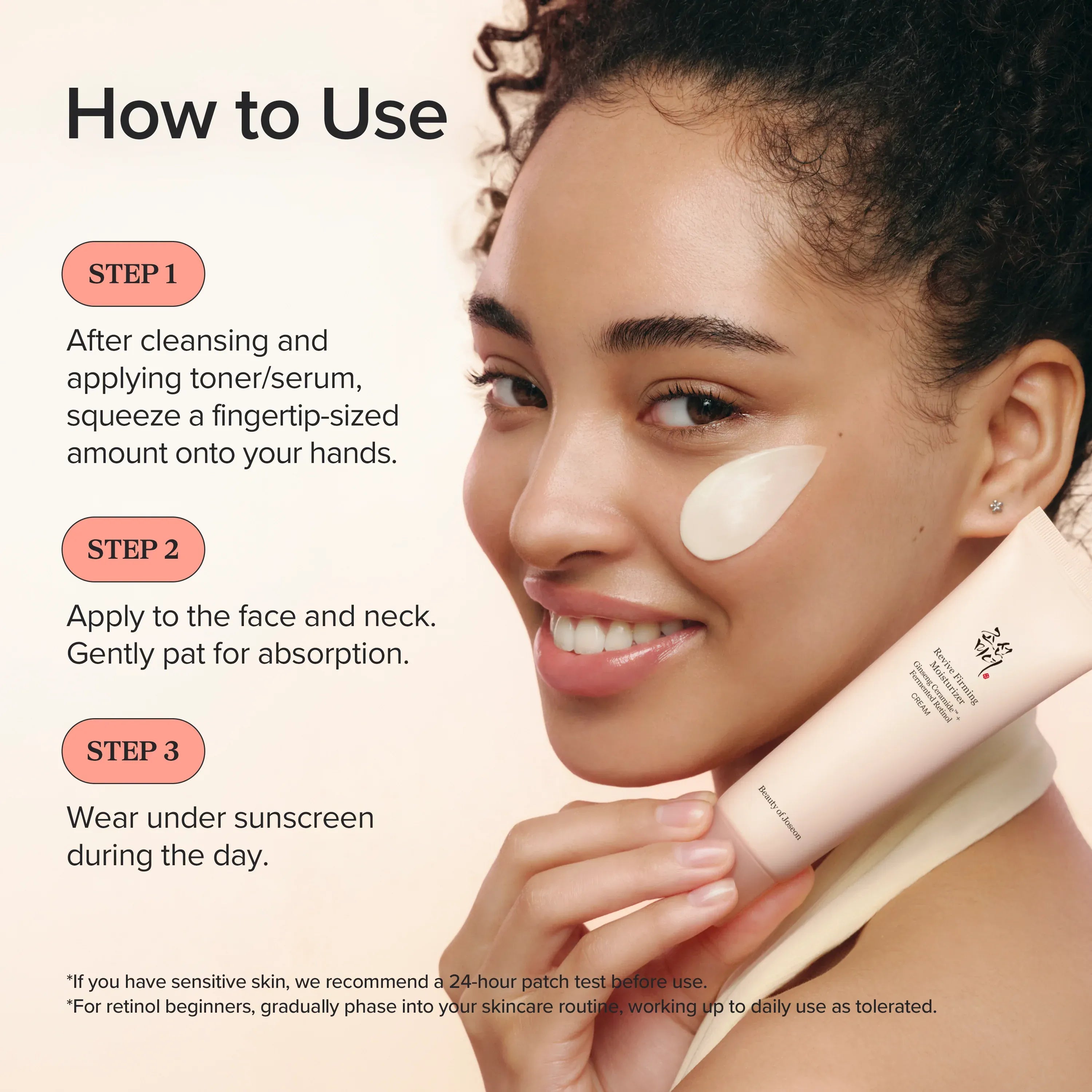 Beauty of Joseon Revive Firming Moisturizer Ginseng + Retinol — firming application