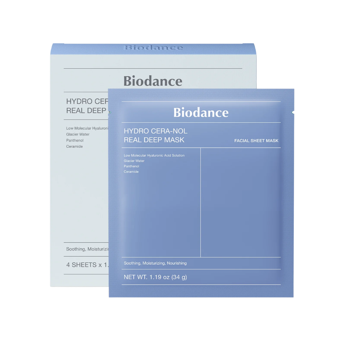 Biodance Hydro Cera-nol Real Deep Mask 4ea — 4-pack ceramide hydrogel mask for deep hydration