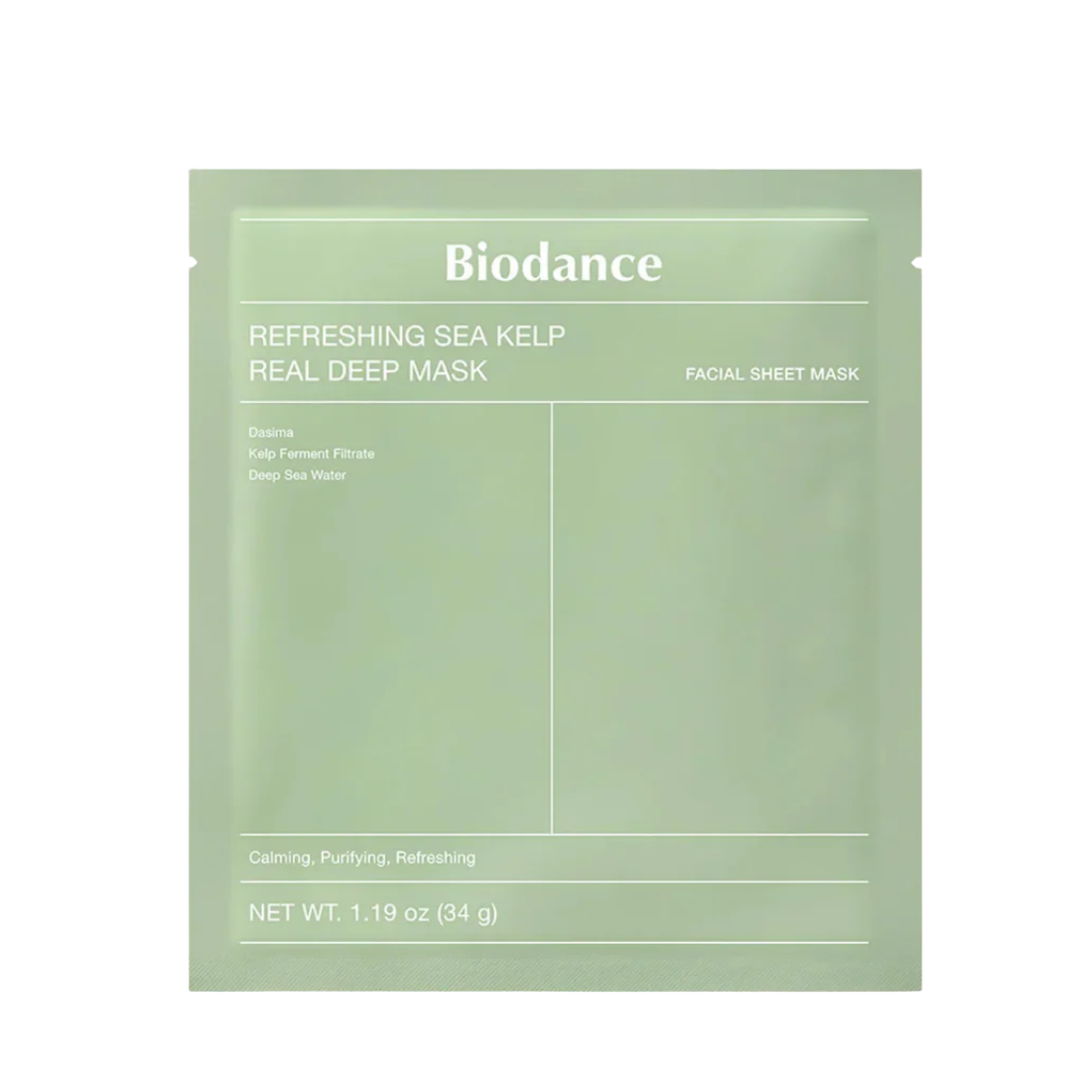 Biodance Refreshing Sea Kelp Real Deep Mask 1ea — sea kelp hydrogel mask for cooling hydration