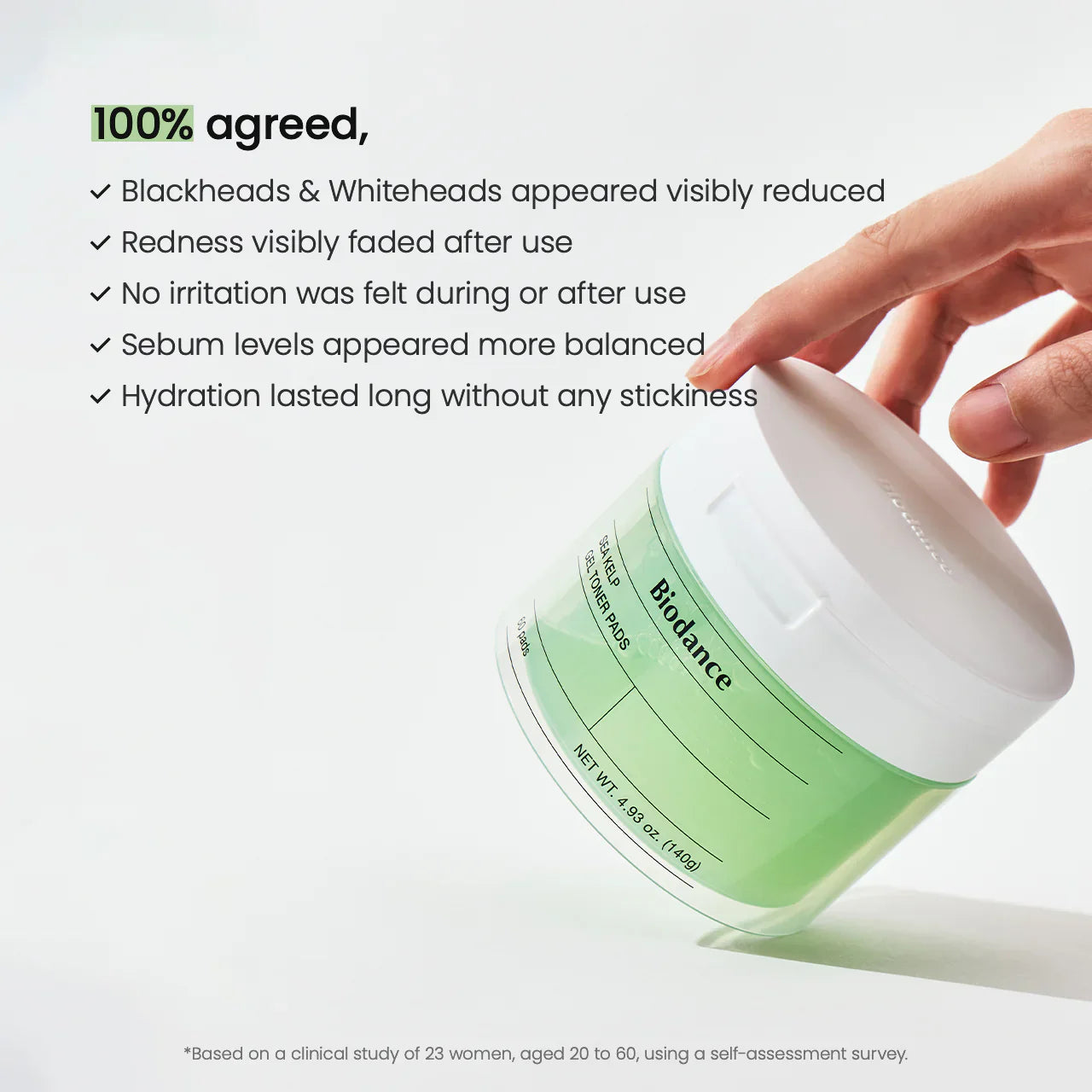 Biodance Sea Kelp Gel Toner Pad calms stressed skin