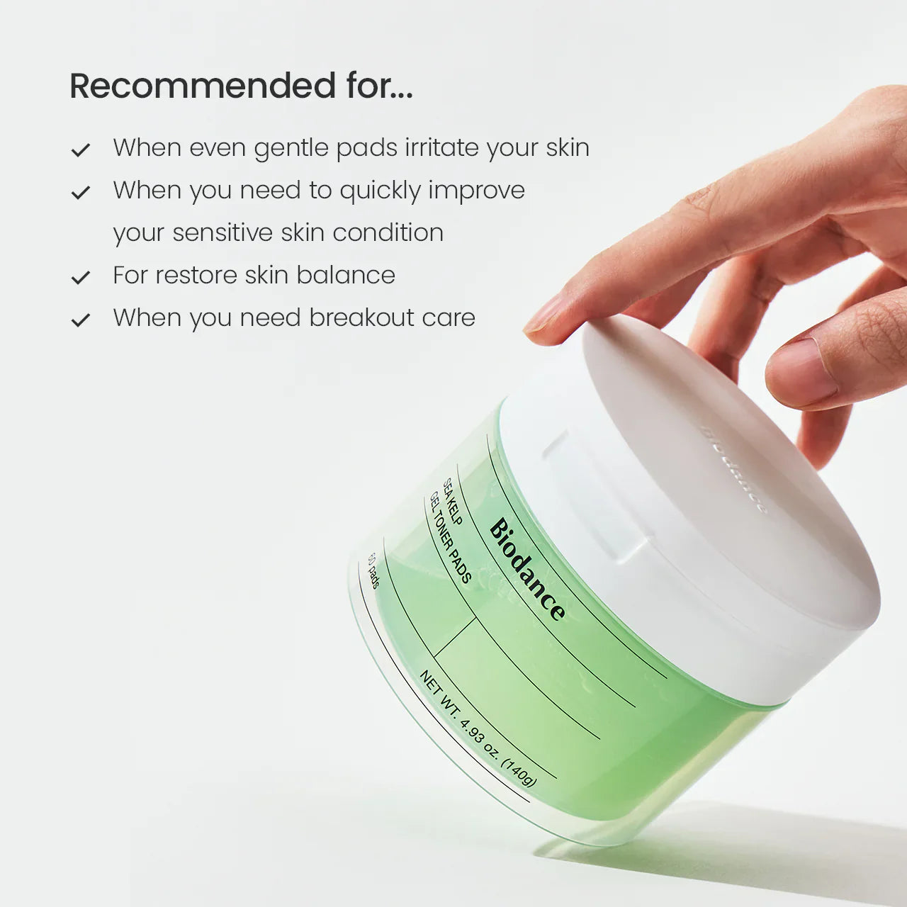 Biodance Sea Kelp Gel Toner Pad dewy refreshed finish