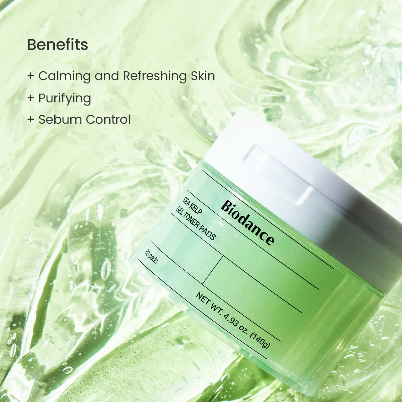 Biodance Sea Kelp Gel Toner Pad replenishes moisture and minerals