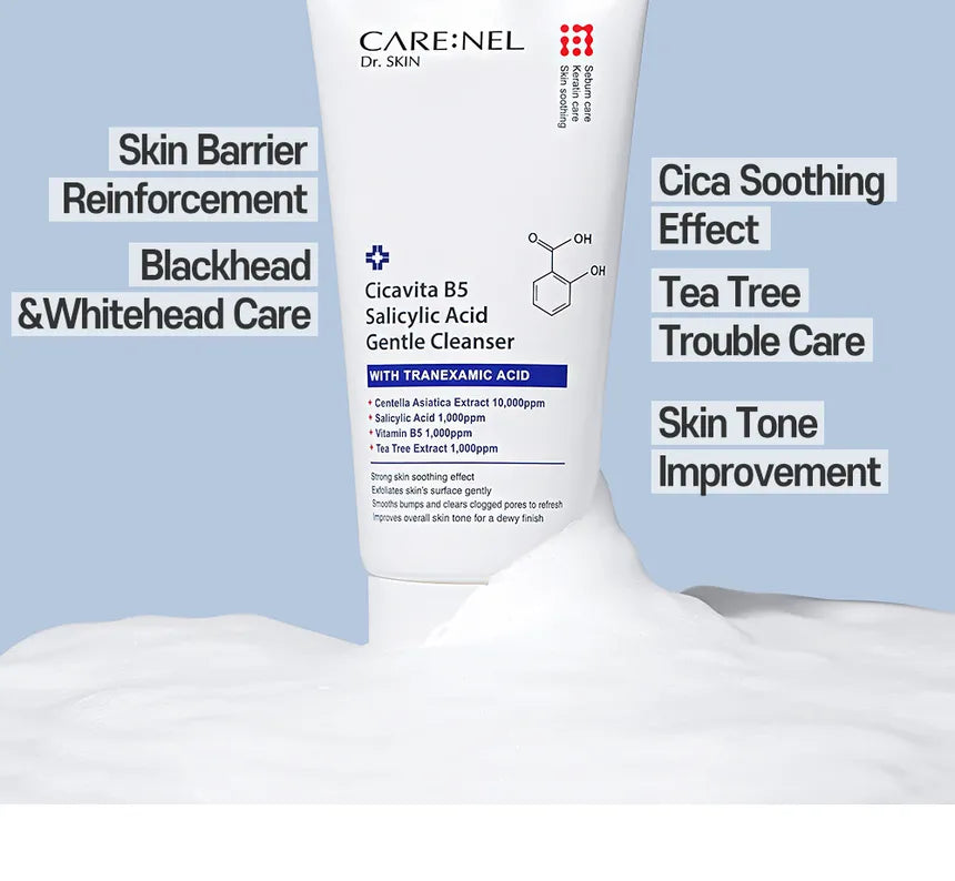 CARE:NEL Cicavita B5 Salicylic Acid Gentle Cleanser — gentle salicylic acid cleanser for blemish-prone skin