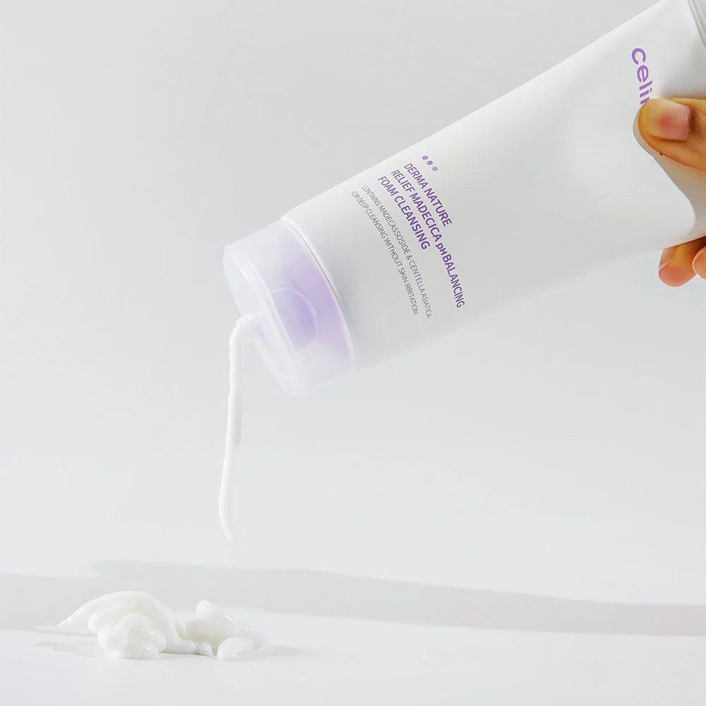 Celimax Derma Nature Relief Madecica pH Balancing Foam Cleansing – soothing daily cleanse for sensitive skin