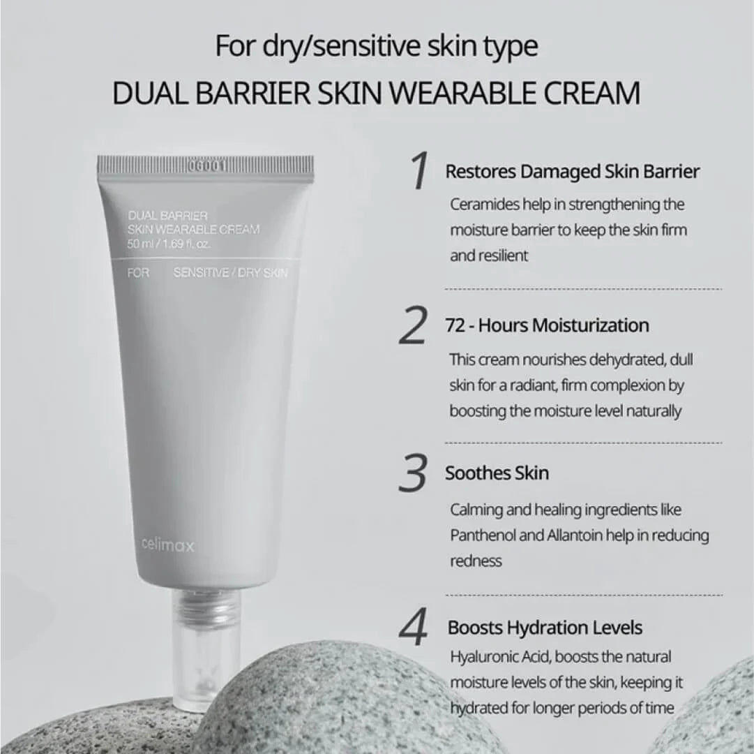 Celimax Dual Barrier Skin Wearable Cream – smooth second-skin finish
