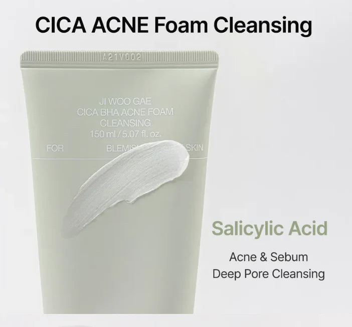 Celimax Ji Woo Gae Cica BHA Acne Foam Cleansing – gentle deep-cleansing foam