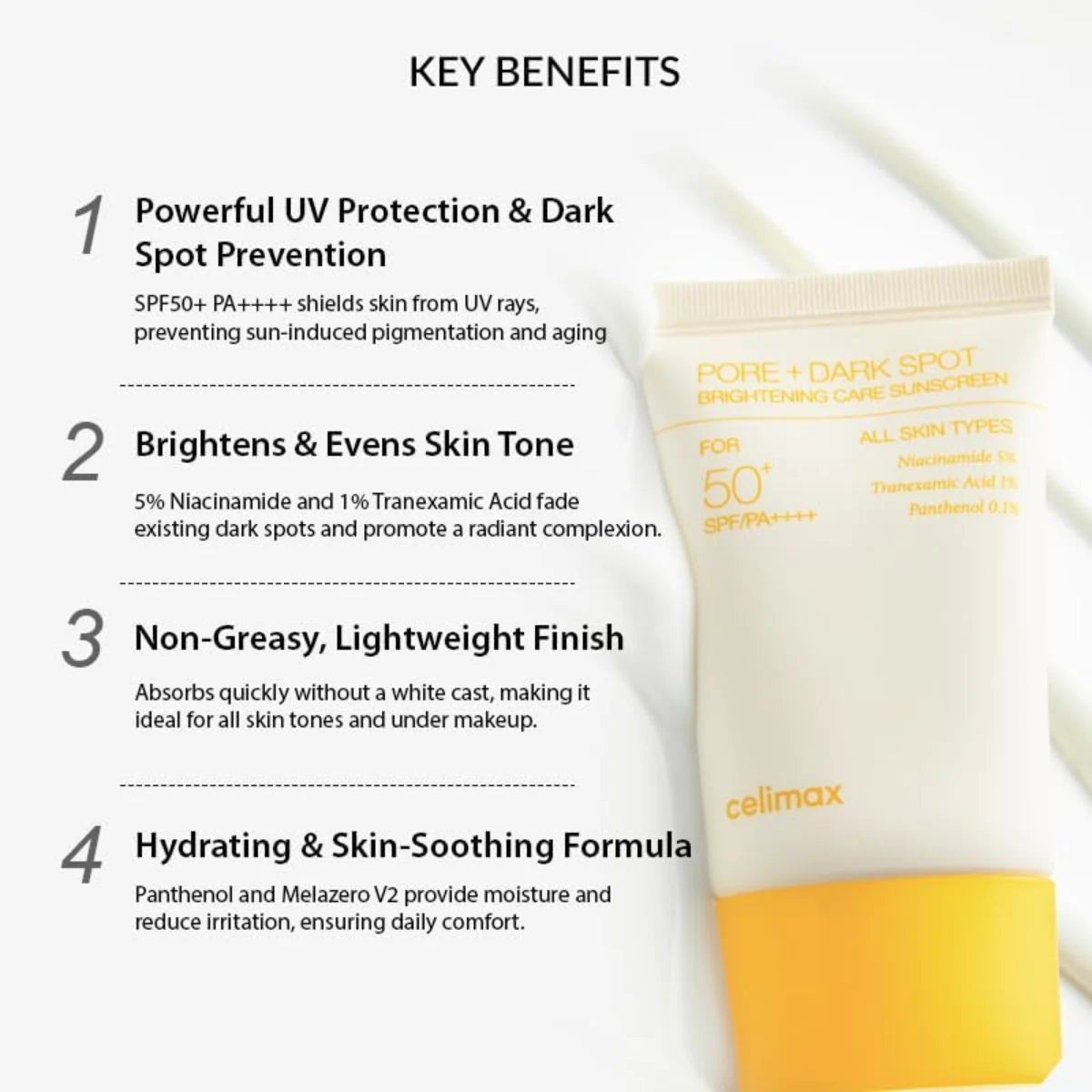 Celimax Pore+Dark Spot Brightening Care Sunscreen – brightening sunscreen for daily defense