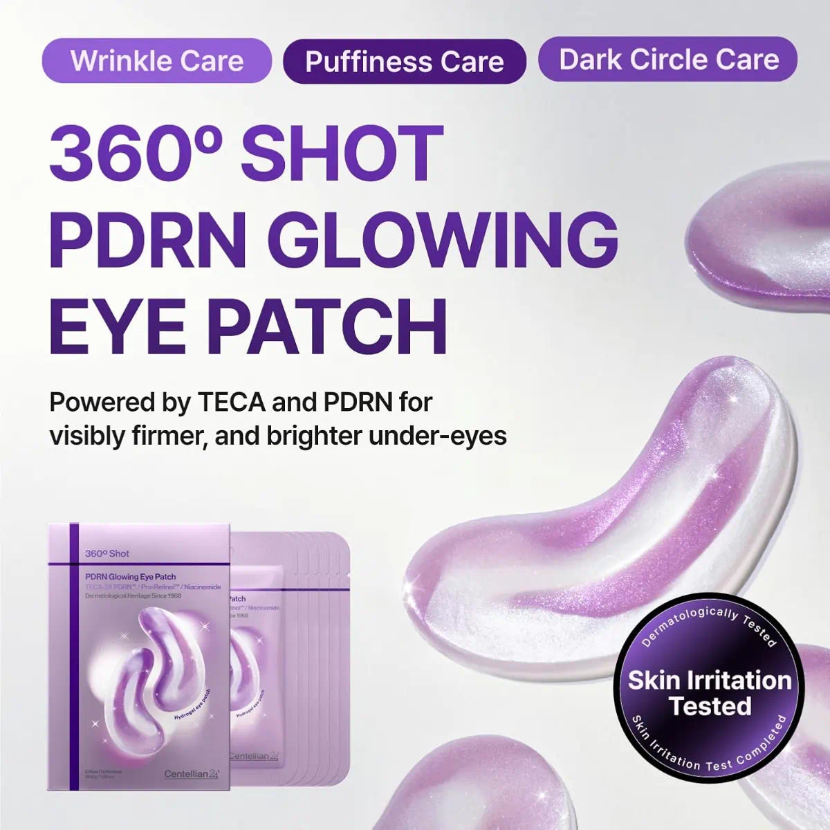 Centellian 24 360 Shot PDRN Glowing Eye Patch single-pair travel pack details
