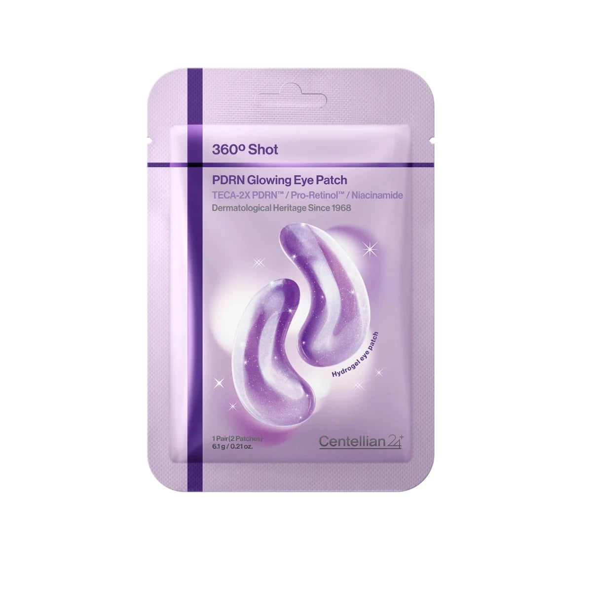 Centellian 24 360 Shot PDRN Glowing Eye Patch (1 Pair) – travel-friendly hydrogel under-eye patches with PDRN