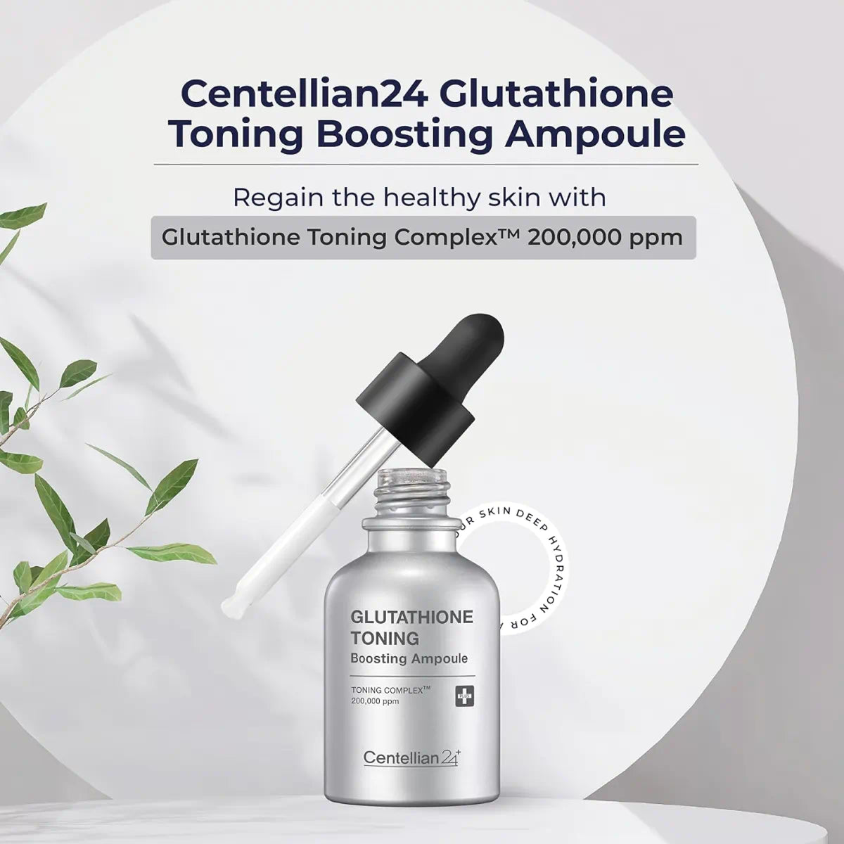 Apply Centellian 24 Glutathione Toning Boosting Ampoule after toner for a more luminous complexion