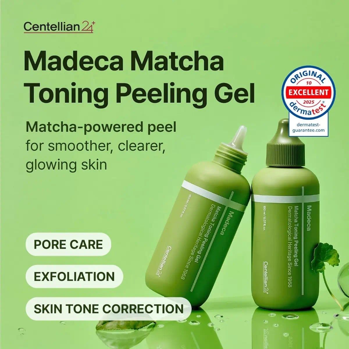 Rolling peeling gel texture of Centellian 24 Madeca Matcha Toning Peeling Gel