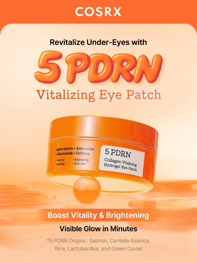 COSRX 5 PDRN Collagen Vitalizing Hydrogel Eye Patch — PDRN and collagen firm the under-eye area
