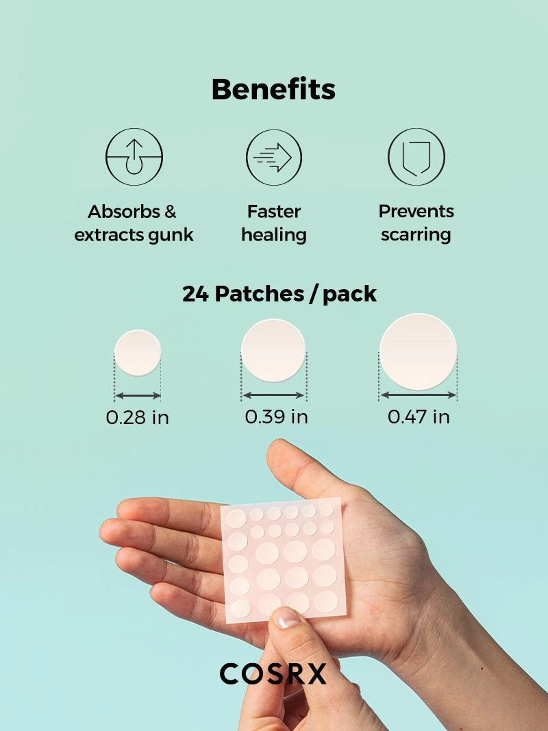 COSRX Acne Pimple Master — discreet patches cover and treat spots day or night