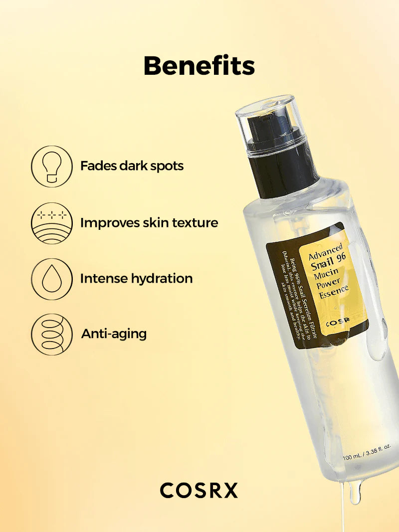 COSRX Advanced Snail 96 Mucin Power Essence — helps strengthen and soothe the skin barrier