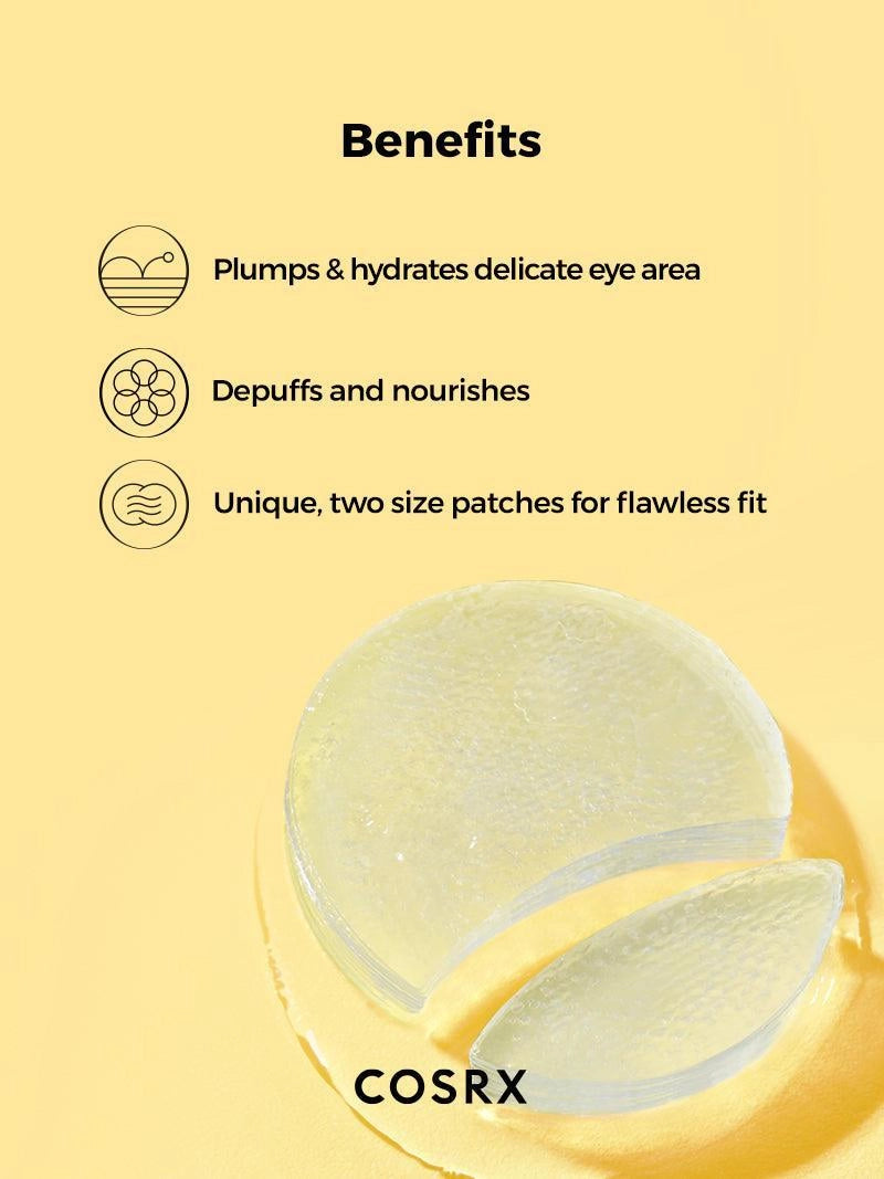 COSRX Advanced Snail Hydrogel Eye Patch — hydrogel patches drench the under-eye in moisture