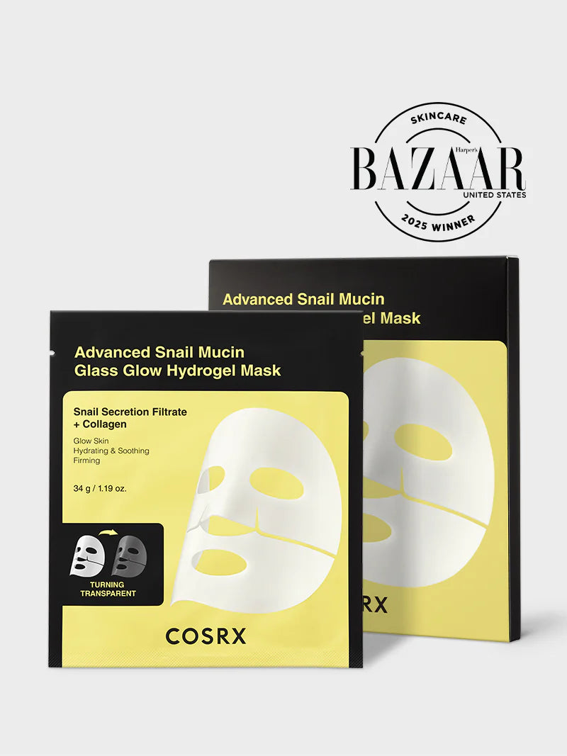COSRX Advanced Snail Mucin Glass Glow Hydrogel Mask — snail mucin glass-glow hydrogel mask
